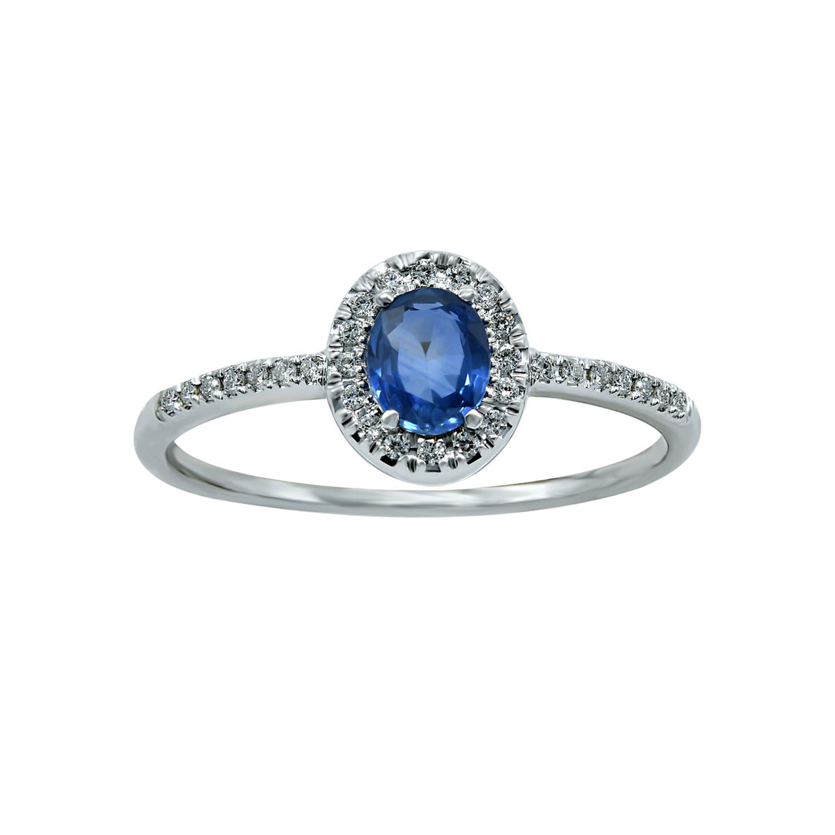 Sapphire Ring. Diamond and sapphire ring. Oval shaped sapphire ring.