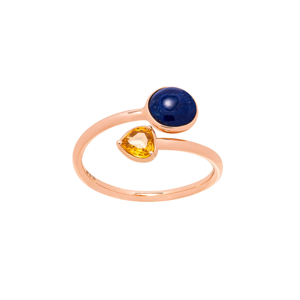 Yellow Sapphire ring. Lapis ring. Blue stone ring. Yellow stone ring.