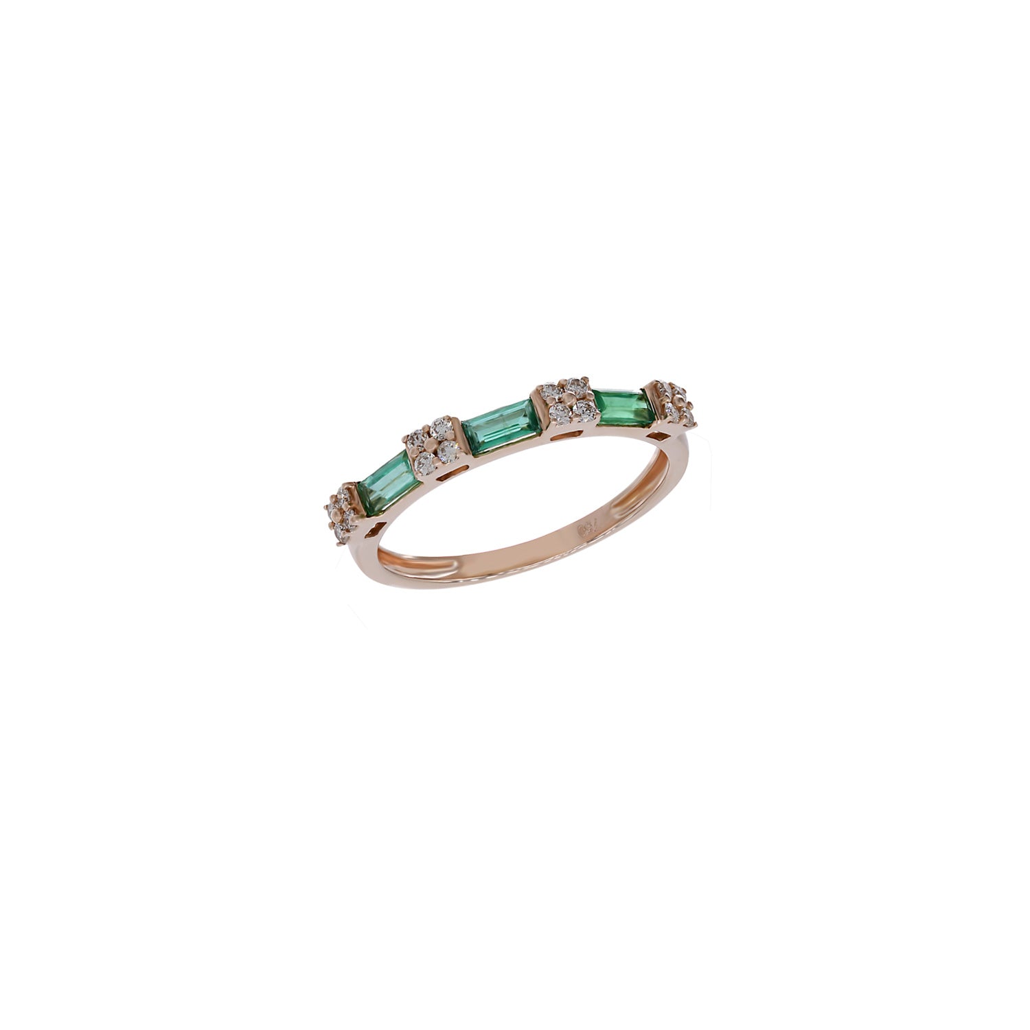Diamond and Emerald Ring. Eternity Ring