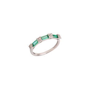 Emerald Diamond Switch Ring