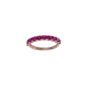 Ruby Ring. Eternity ring. Ring with red colour stones. Ruby eternity ring.