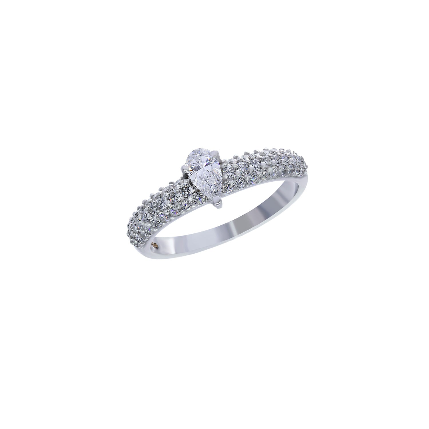 Diamond engagement ring. Pear shaped diamond ring. Engagement ring.